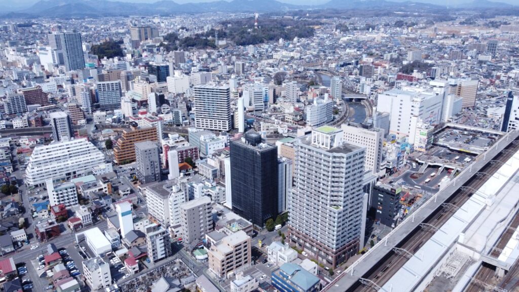 宇都宮市駅西地域のマンション群